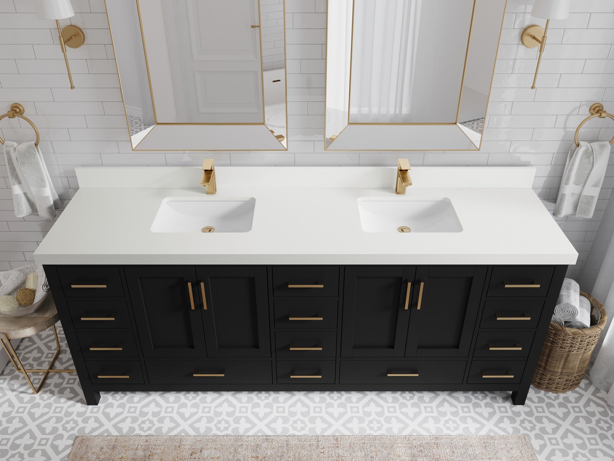 Malibu 84 in. W x 22 in. D Double Sink Bathroom Vanity - Willow Bath and Vanity