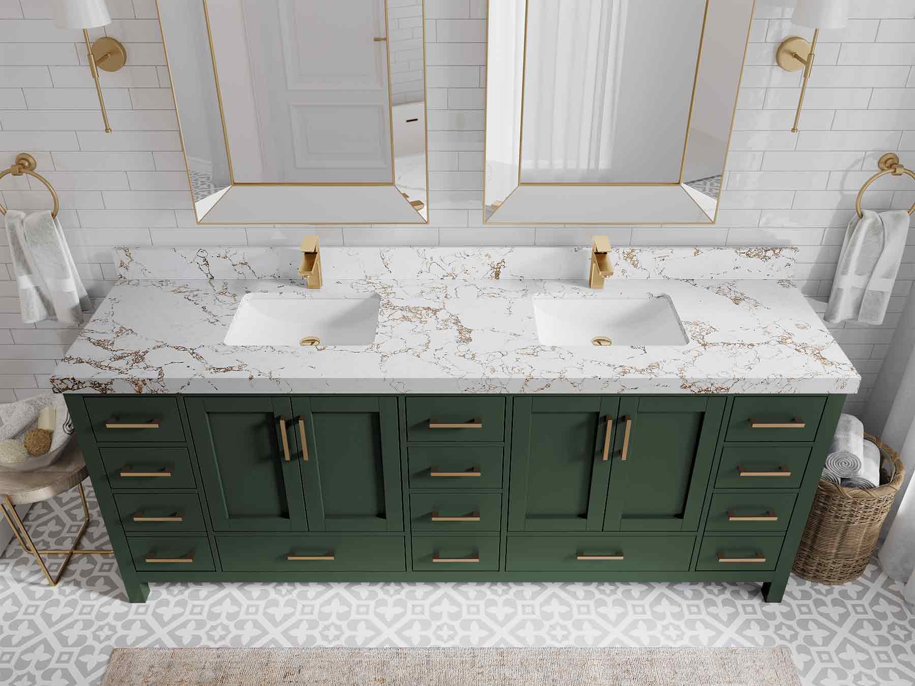 Malibu 84 in. W x 22 in. D Double Sink Bathroom Vanity - Willow Bath and Vanity