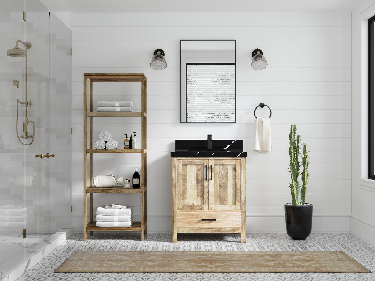 Malibu Mango Wood 30 in. W x 22 in. D Single Sink Bathroom Vanity - Willow Bath and Vanity