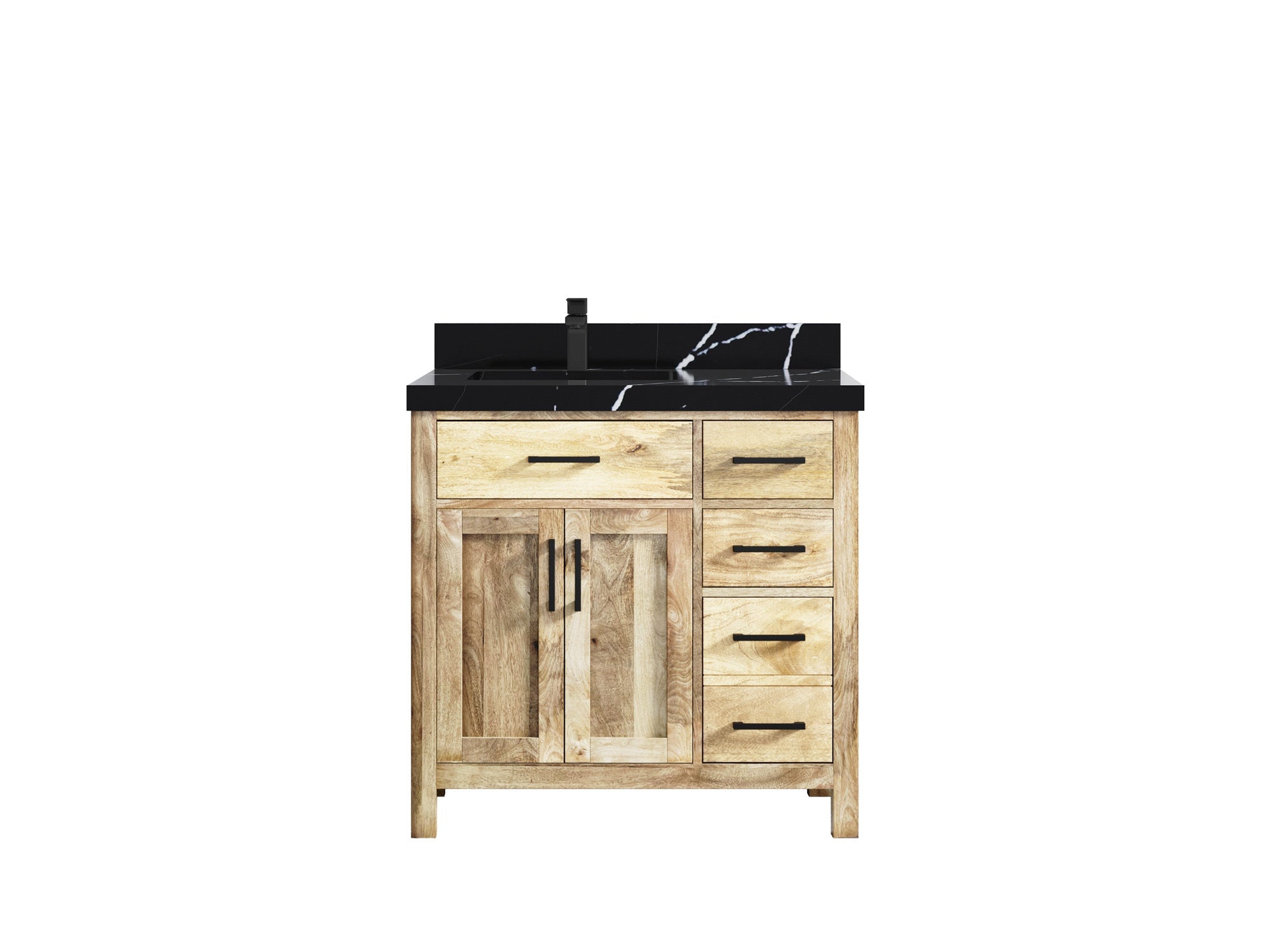 Malibu Mango Wood 36 in. W x 22 in. D Left Offset Sink Bathroom Vanity - Willow Bath and Vanity