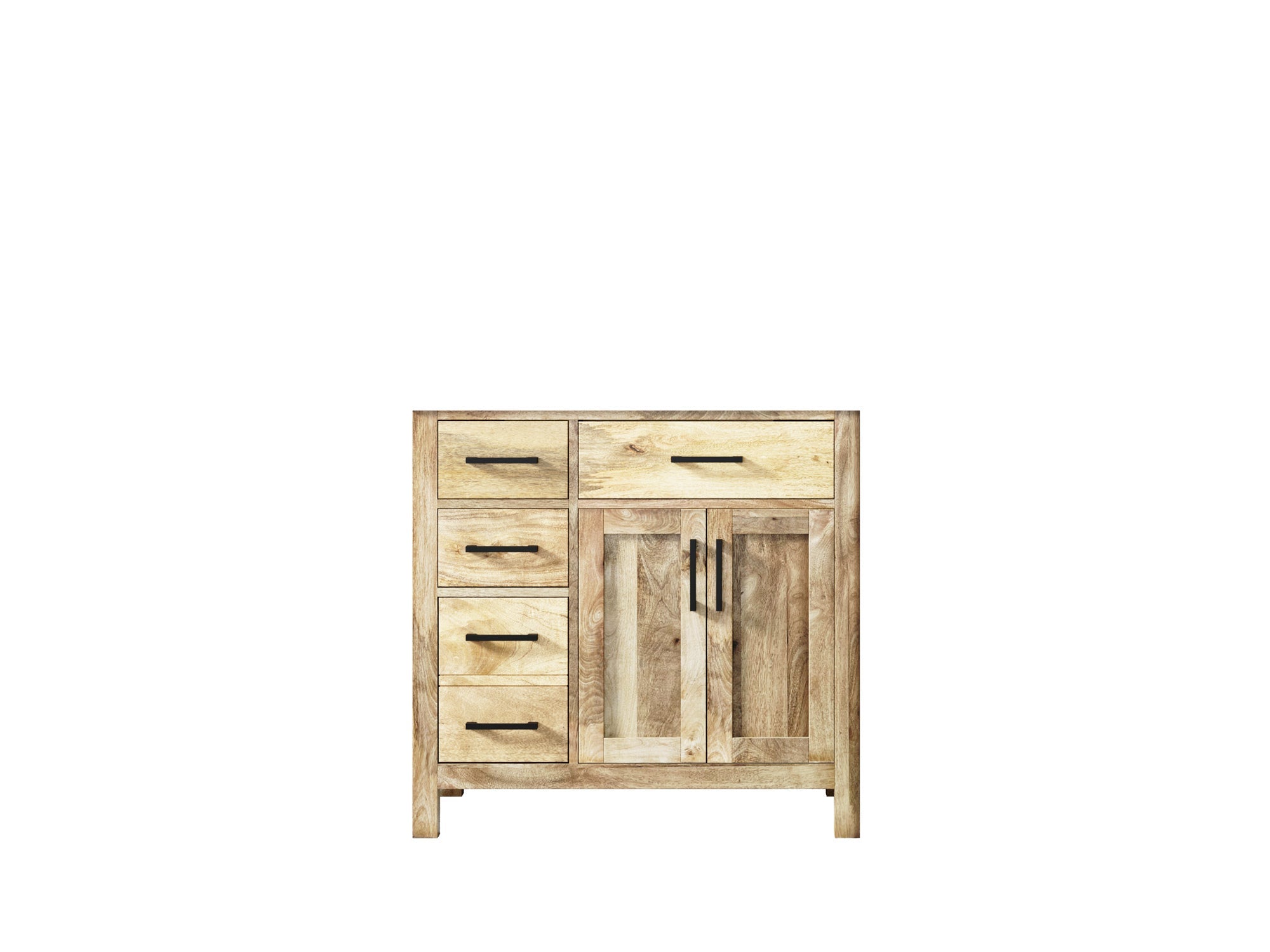 Malibu Mango Wood 36" W x 22" D Center Sink Vanity for a Luxe Bathroom Look - Willow Bath and Vanity