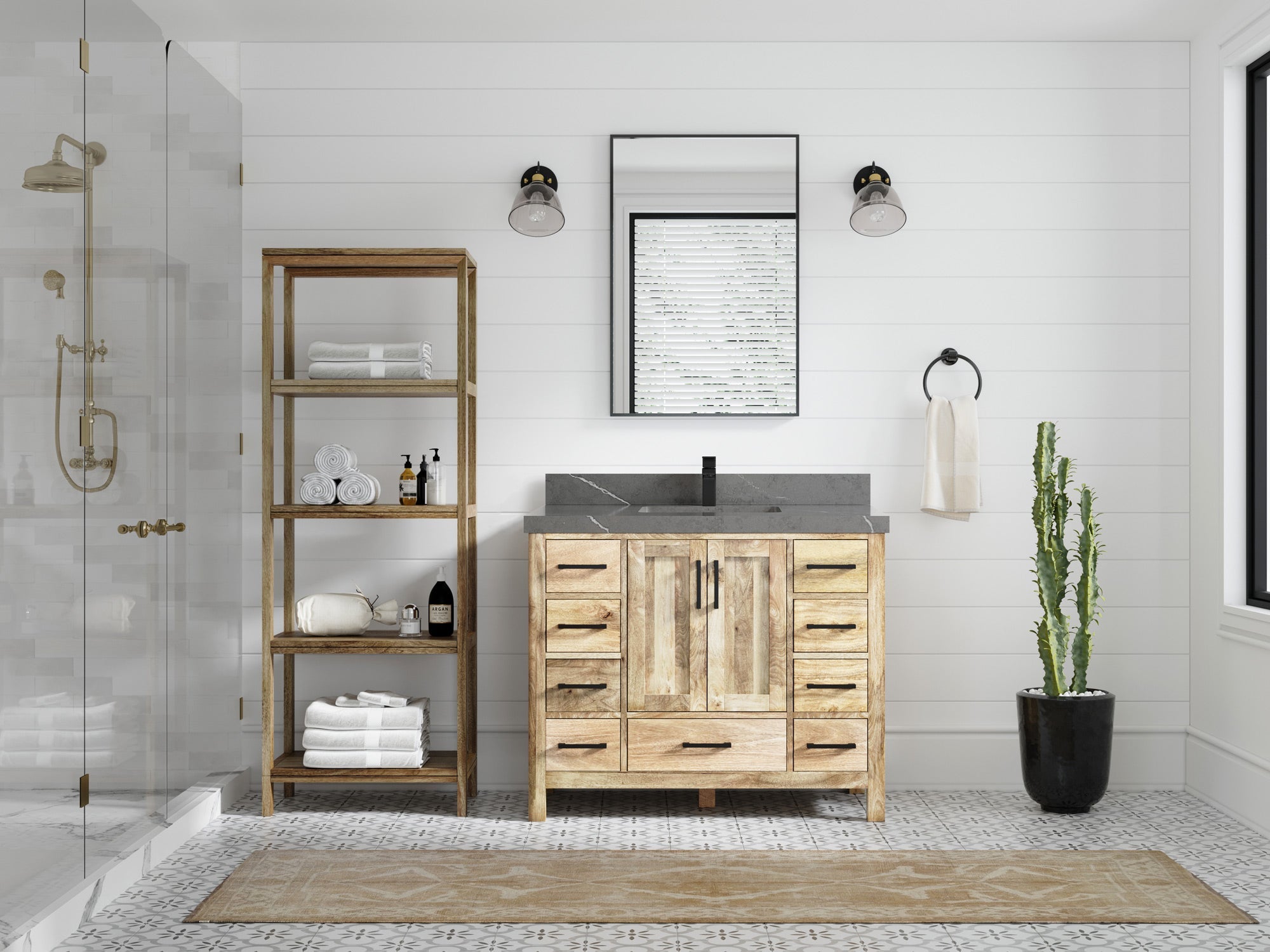 Malibu Mango Wood 42 in. W x 22 in. D Single Sink Bathroom Vanity - Willow Bath and Vanity