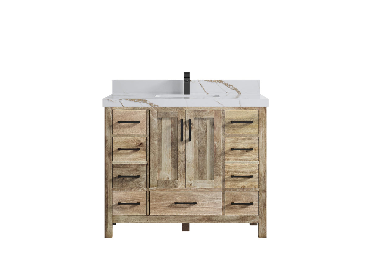 Malibu Mango Wood 42 in. W x 22 in. D Single Sink Bathroom Vanity - Willow Bath and Vanity