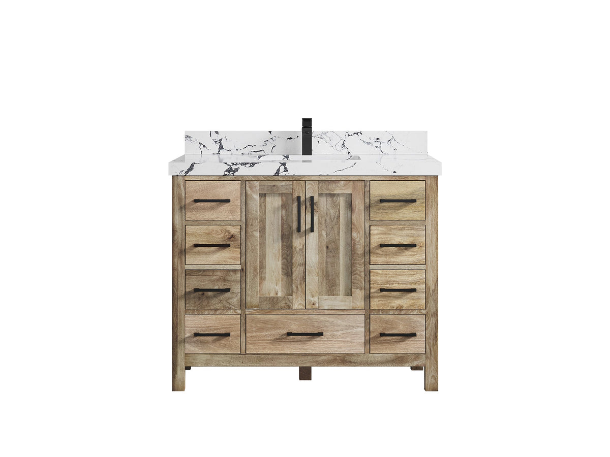 Malibu Mango Wood 42 in. W x 22 in. D Single Sink Bathroom Vanity - Willow Bath and Vanity