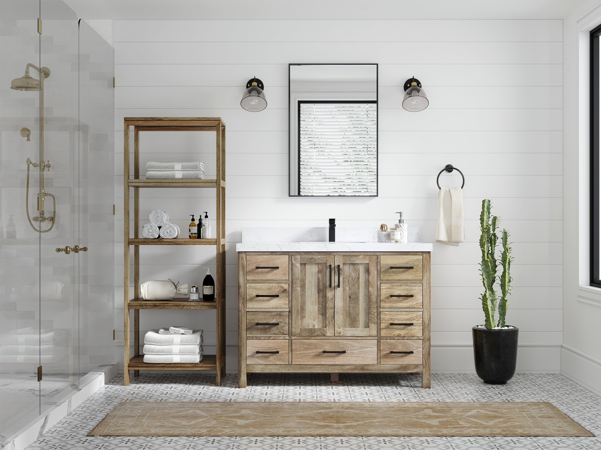 Malibu Mango Wood 48 in. W x 22 in. D Single Sink Bathroom Vanity - Willow Bath and Vanity