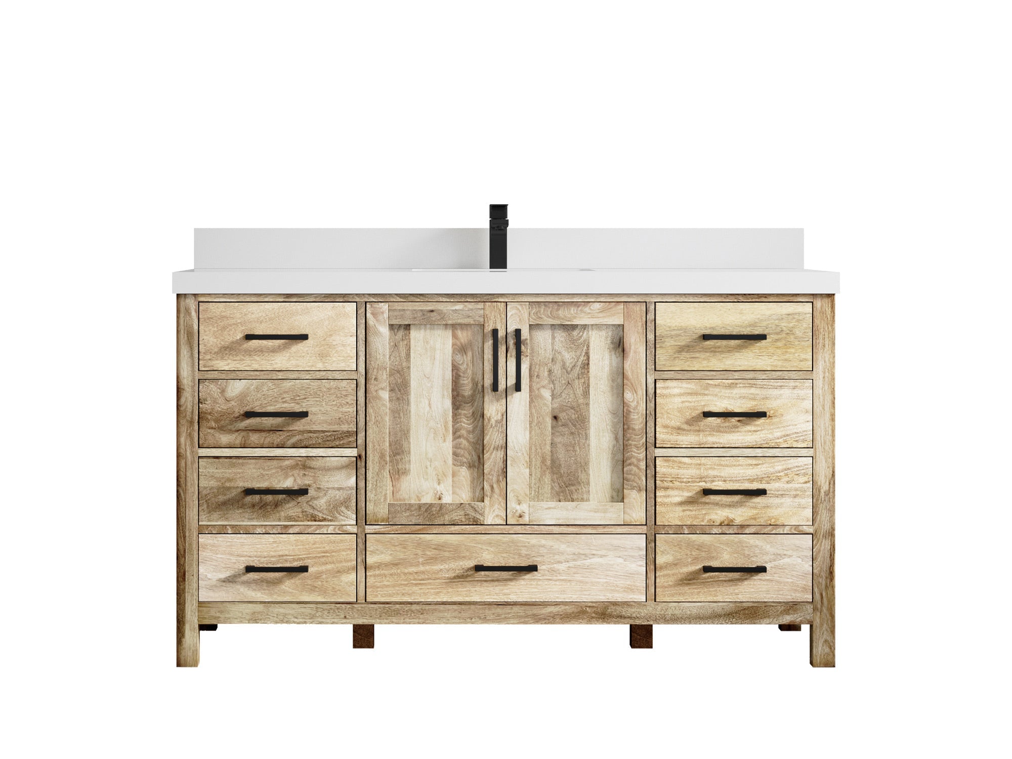 Malibu Mango Wood 60 in. W x 22 in. D Single Sink Bathroom Vanity - Willow Bath and Vanity