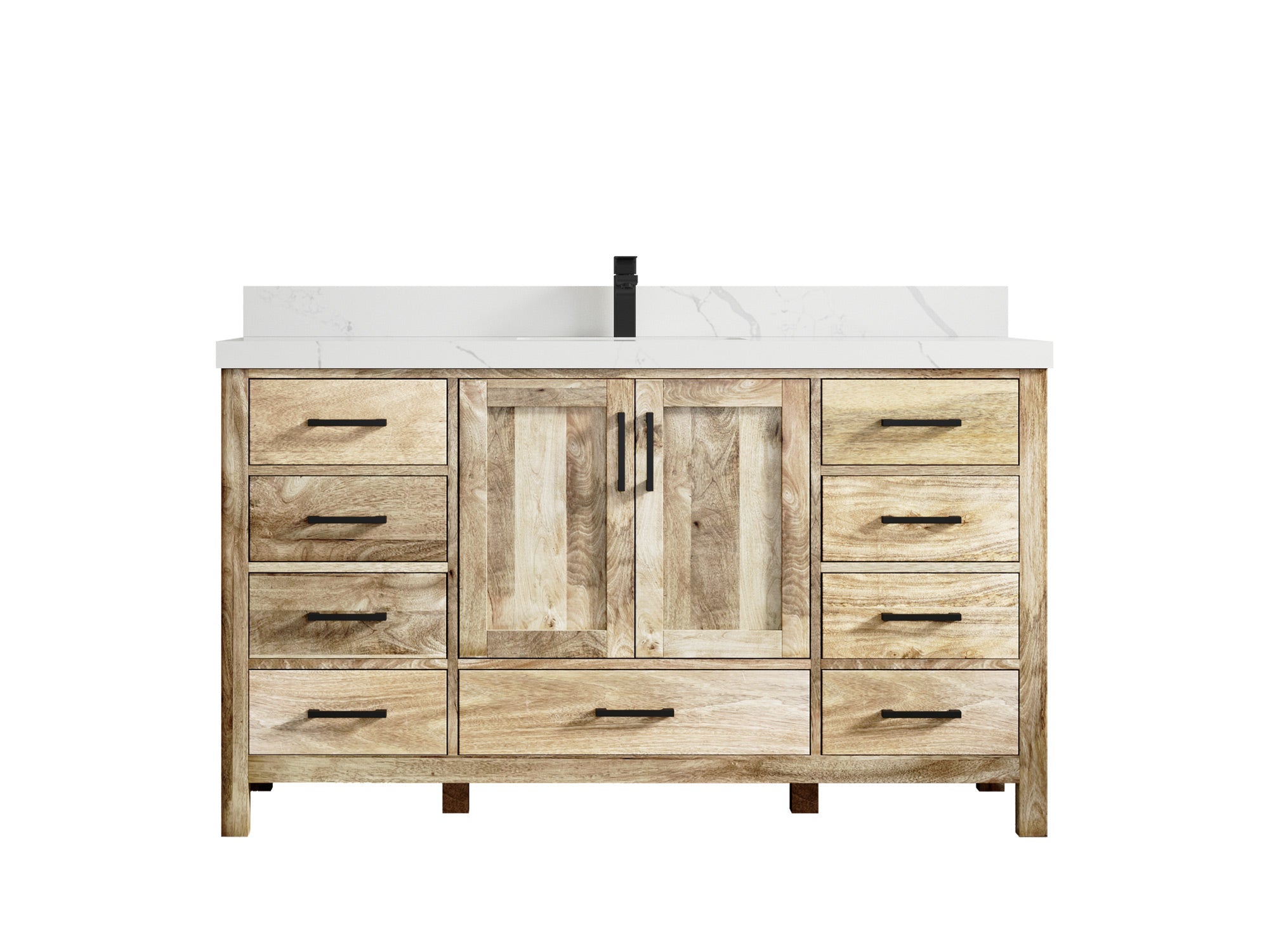 Malibu Mango Wood 60 in. W x 22 in. D Single Sink Bathroom Vanity - Willow Bath and Vanity