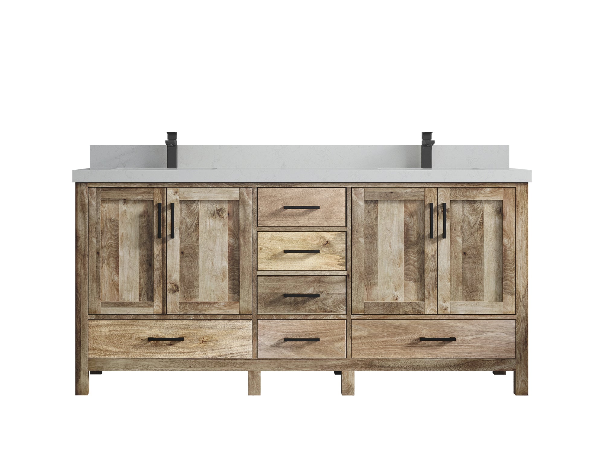 Malibu Mango Wood 72 in. W x 22 in. D Double Sink Bathroom Vanity - Willow Bath and Vanity
