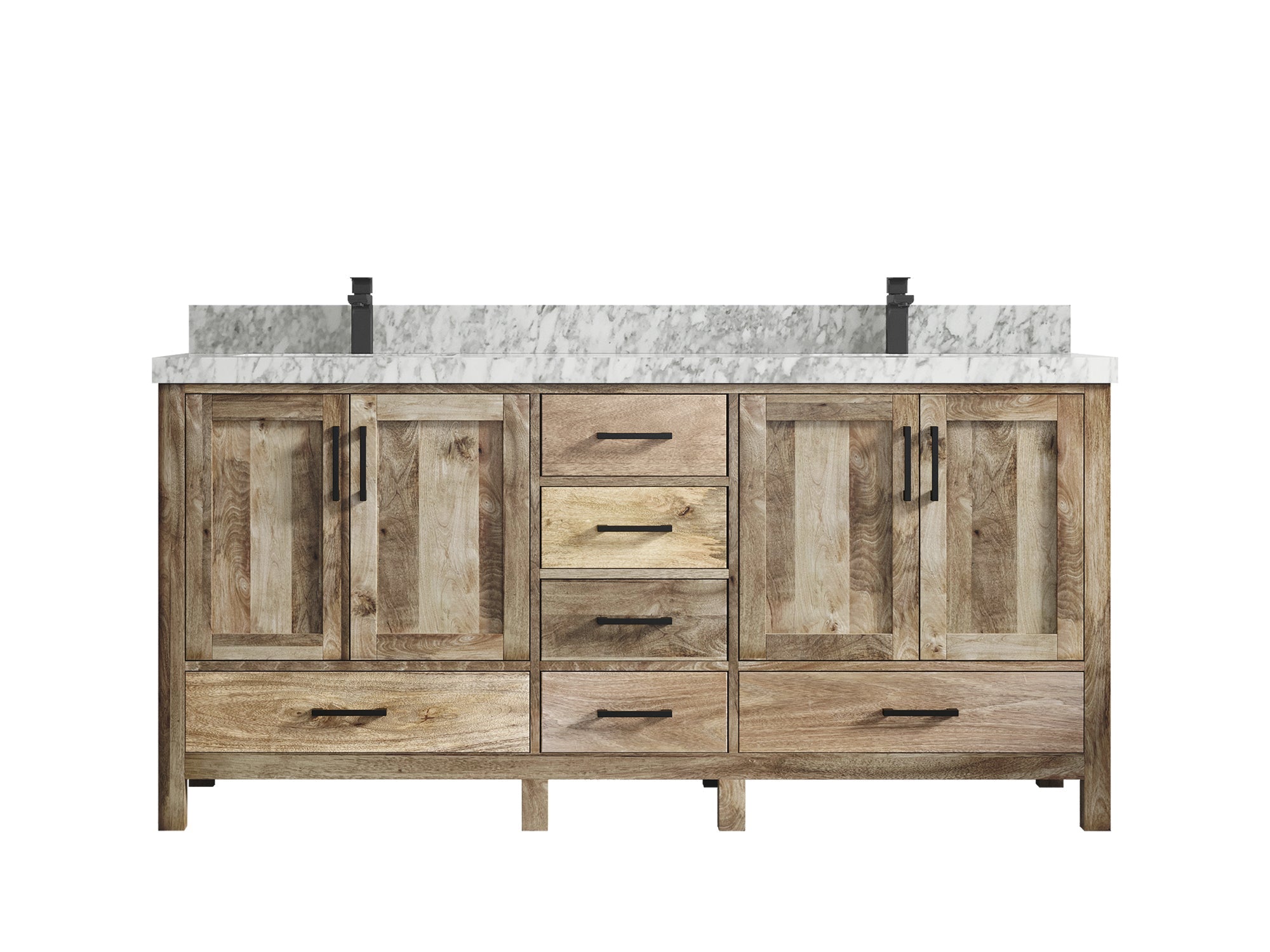 Malibu Mango Wood 72 in. W x 22 in. D Double Sink Bathroom Vanity - Willow Bath and Vanity