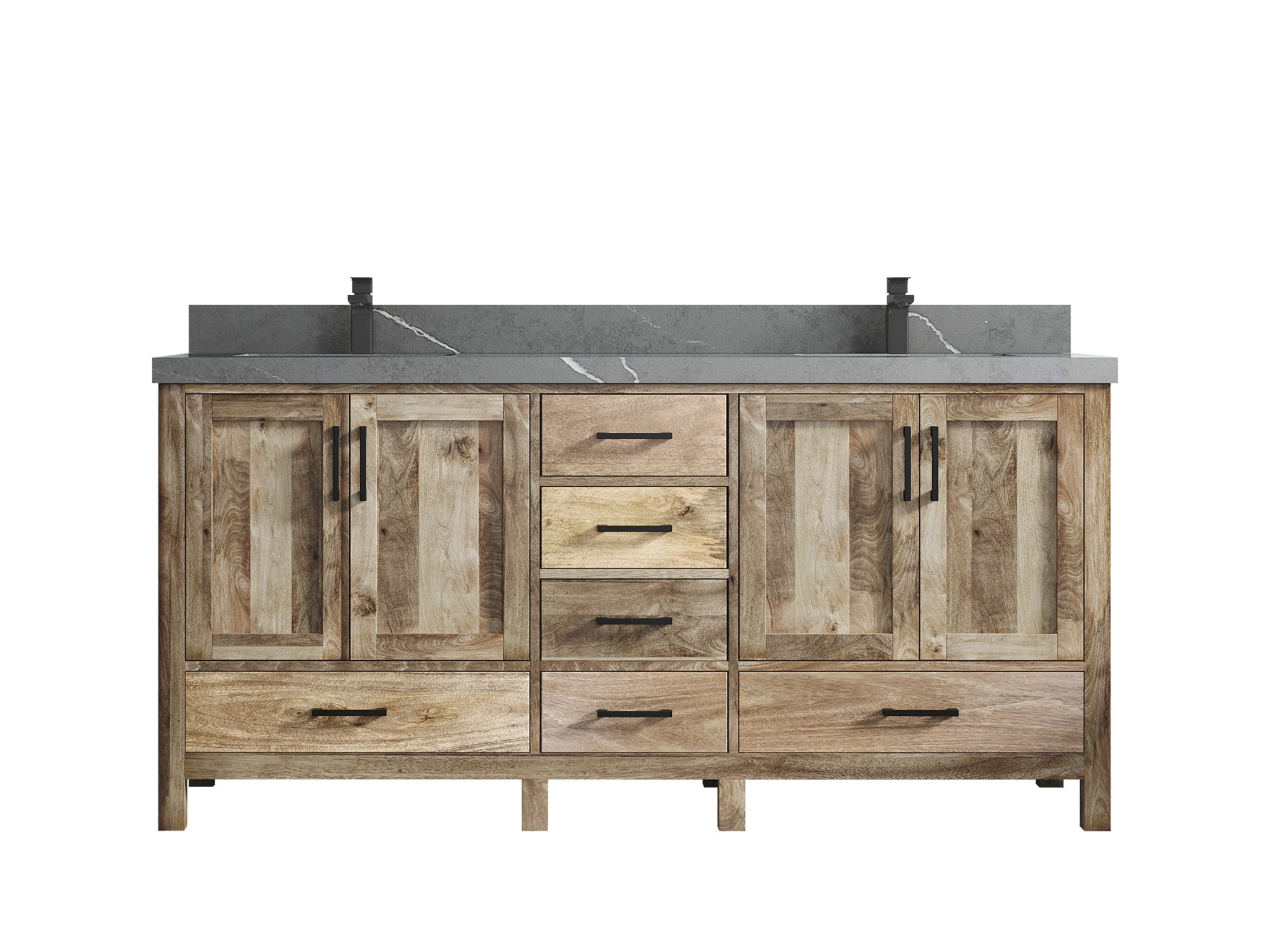 Malibu Mango Wood 72 in. W x 22 in. D Double Sink Bathroom Vanity - Willow Bath and Vanity