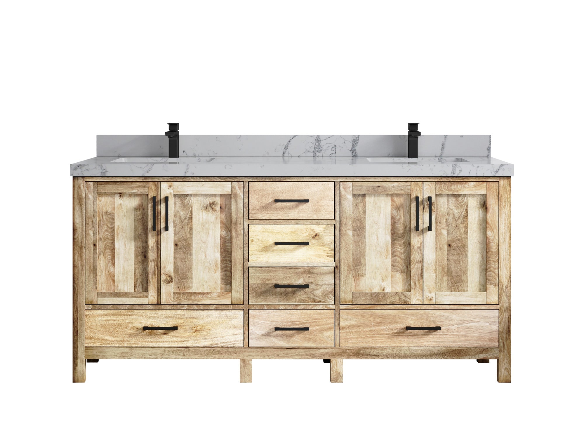 Malibu Mango Wood 72 in. W x 22 in. D Double Sink Bathroom Vanity - Willow Bath and Vanity