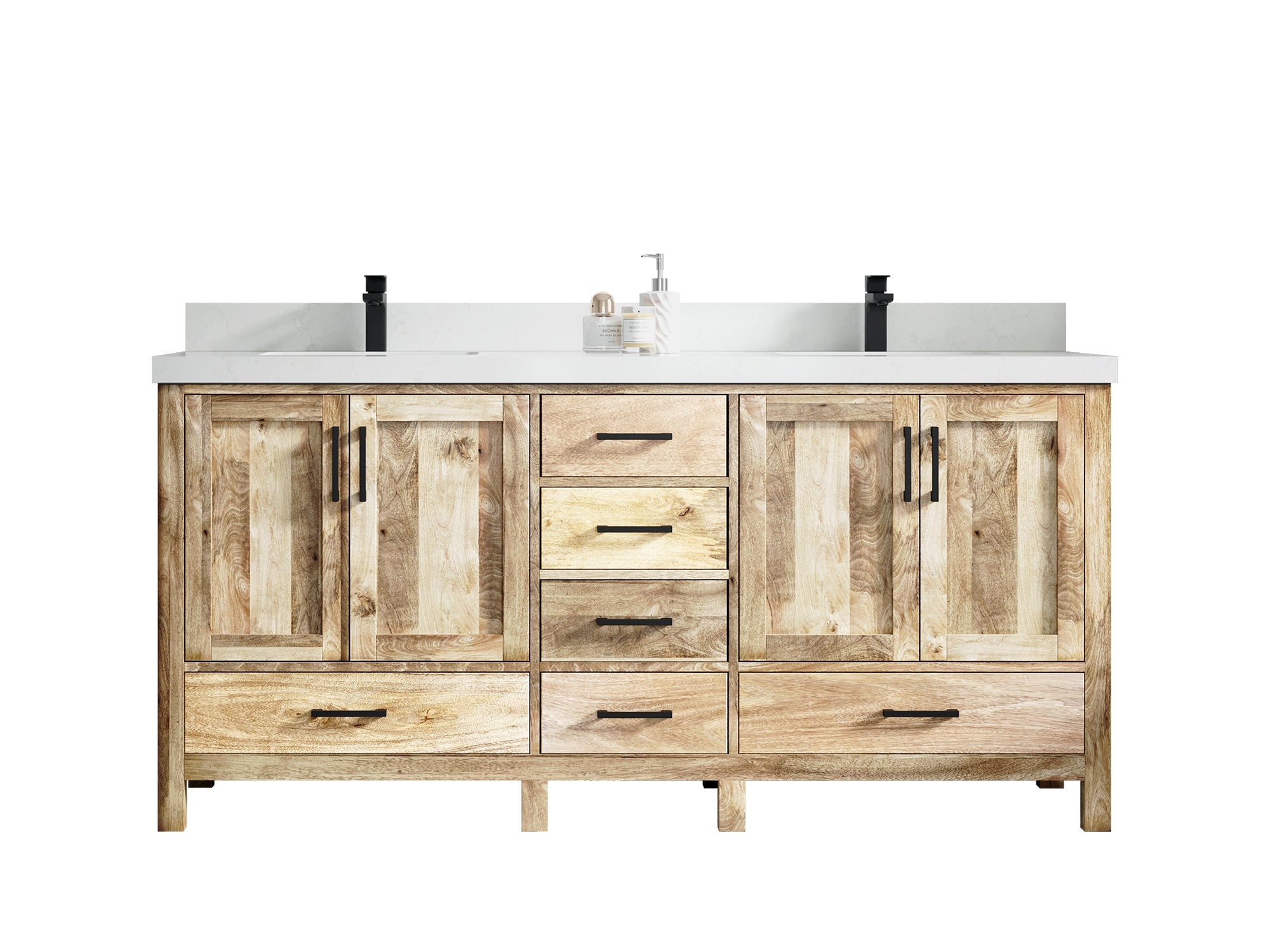 Malibu Mango Wood 72 in. W x 22 in. D Double Sink Bathroom Vanity - Willow Bath and Vanity