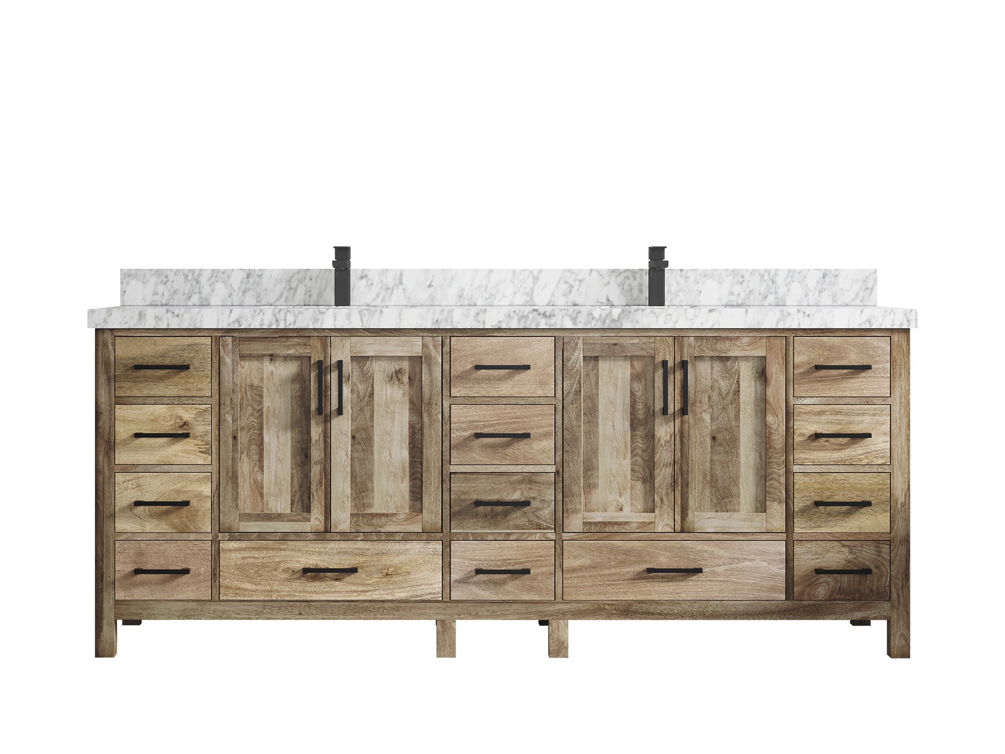 Malibu Mango Wood 84 in. W x 22 in. D Double Sink Bathroom Vanity - Willow Bath and Vanity