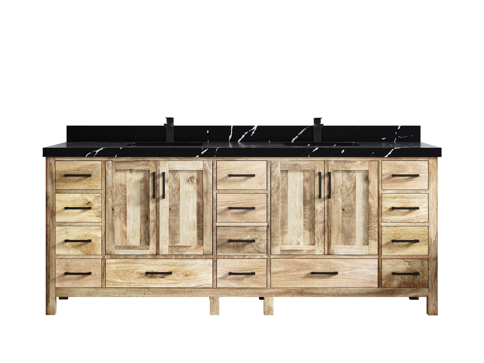 Malibu Mango Wood 84 in. W x 22 in. D Double Sink Bathroom Vanity - Willow Bath and Vanity