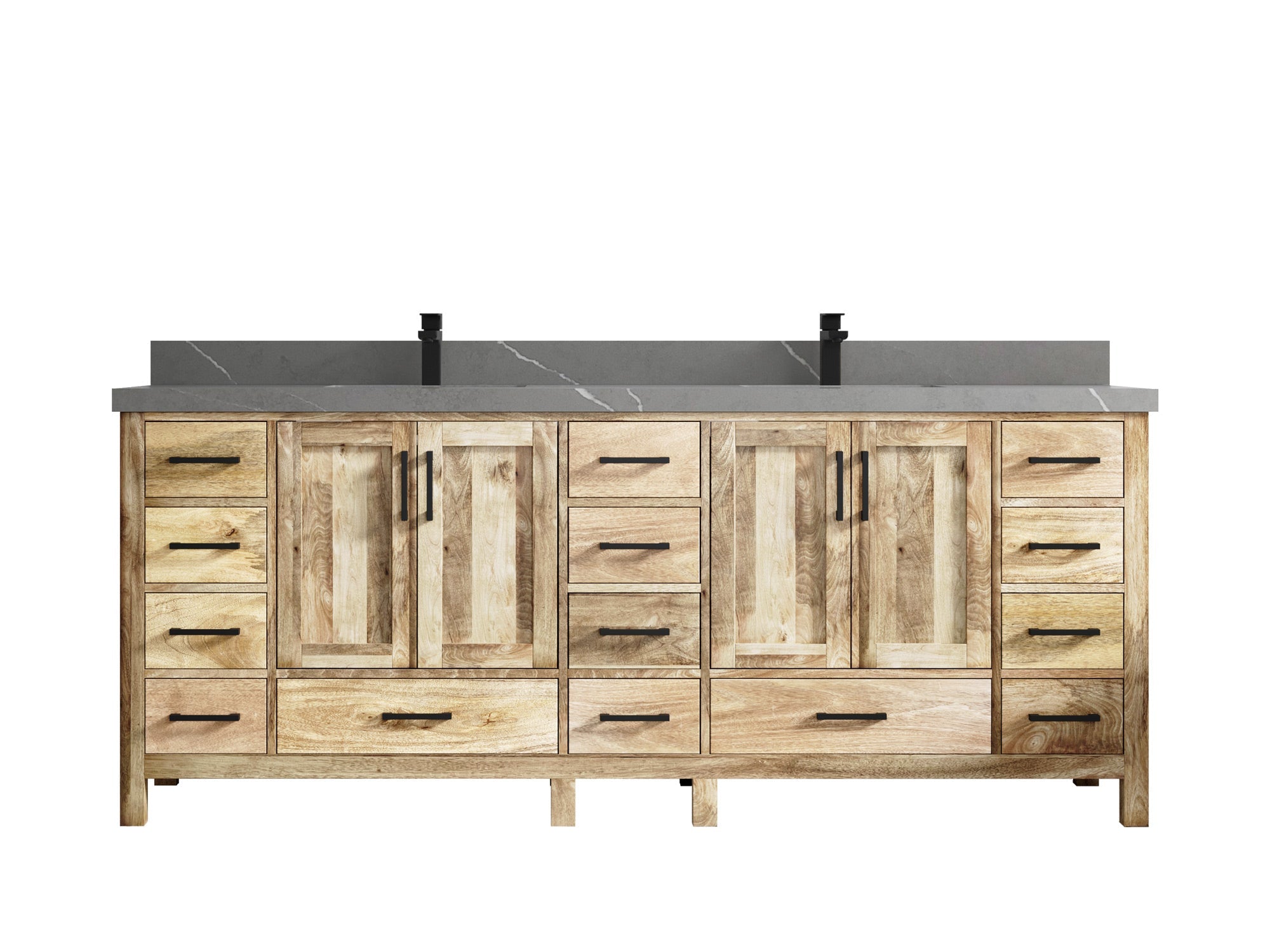 Malibu Mango Wood 84 in. W x 22 in. D Double Sink Bathroom Vanity - Willow Bath and Vanity