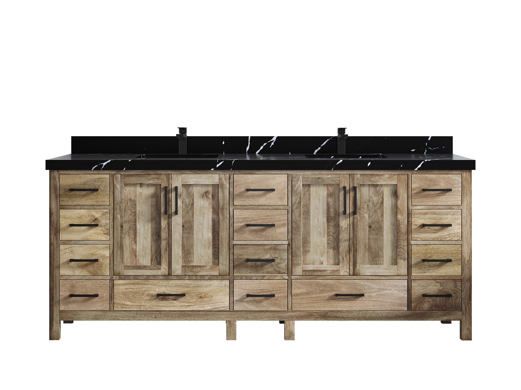 Malibu Mango Wood 84 in. W x 22 in. D Double Sink Bathroom Vanity - Willow Bath and Vanity