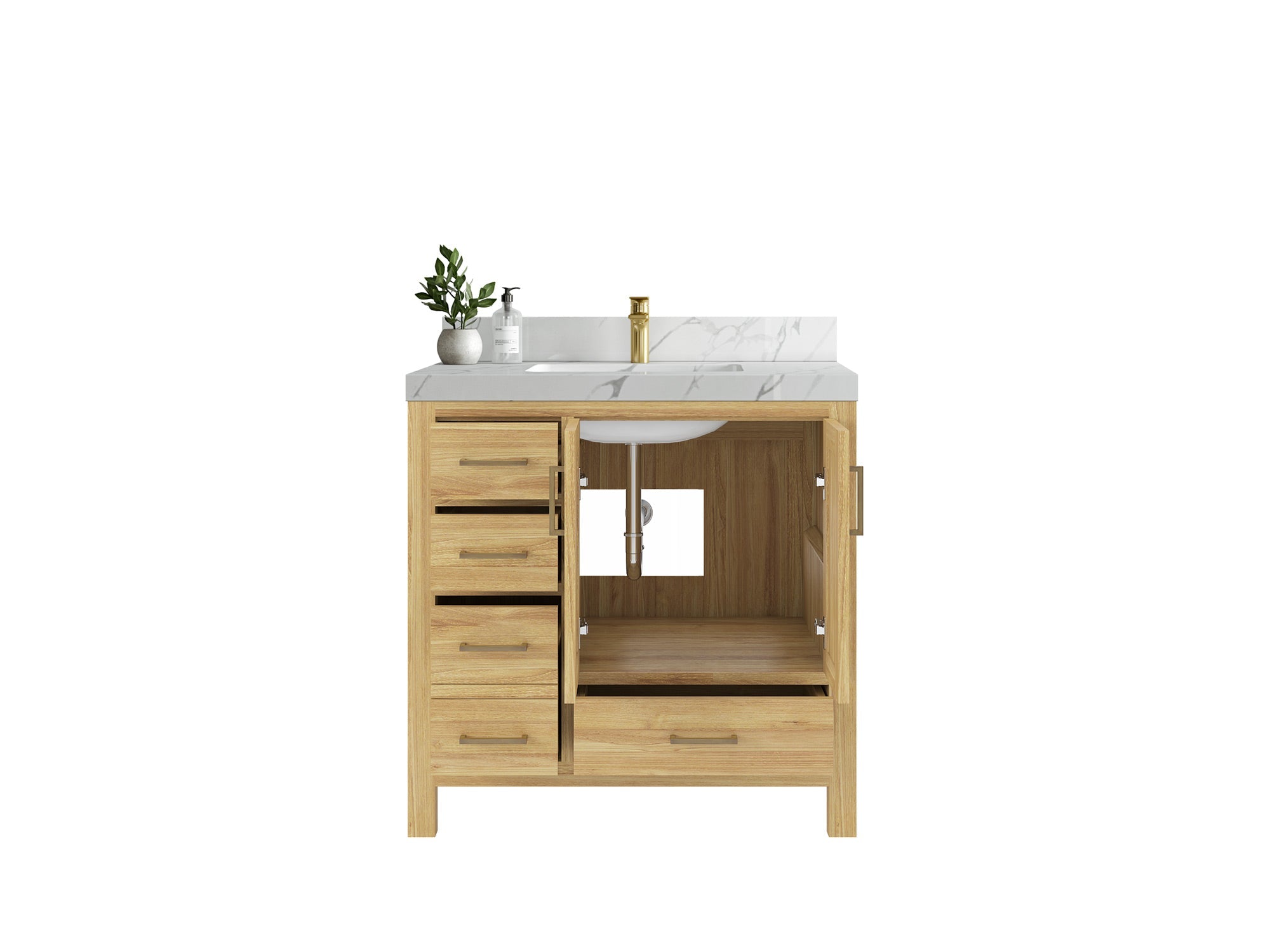 Malibu Teak Wood 36 in. W x 22 in. D Center Sink Bathroom Vanity - Willow Bath and Vanity