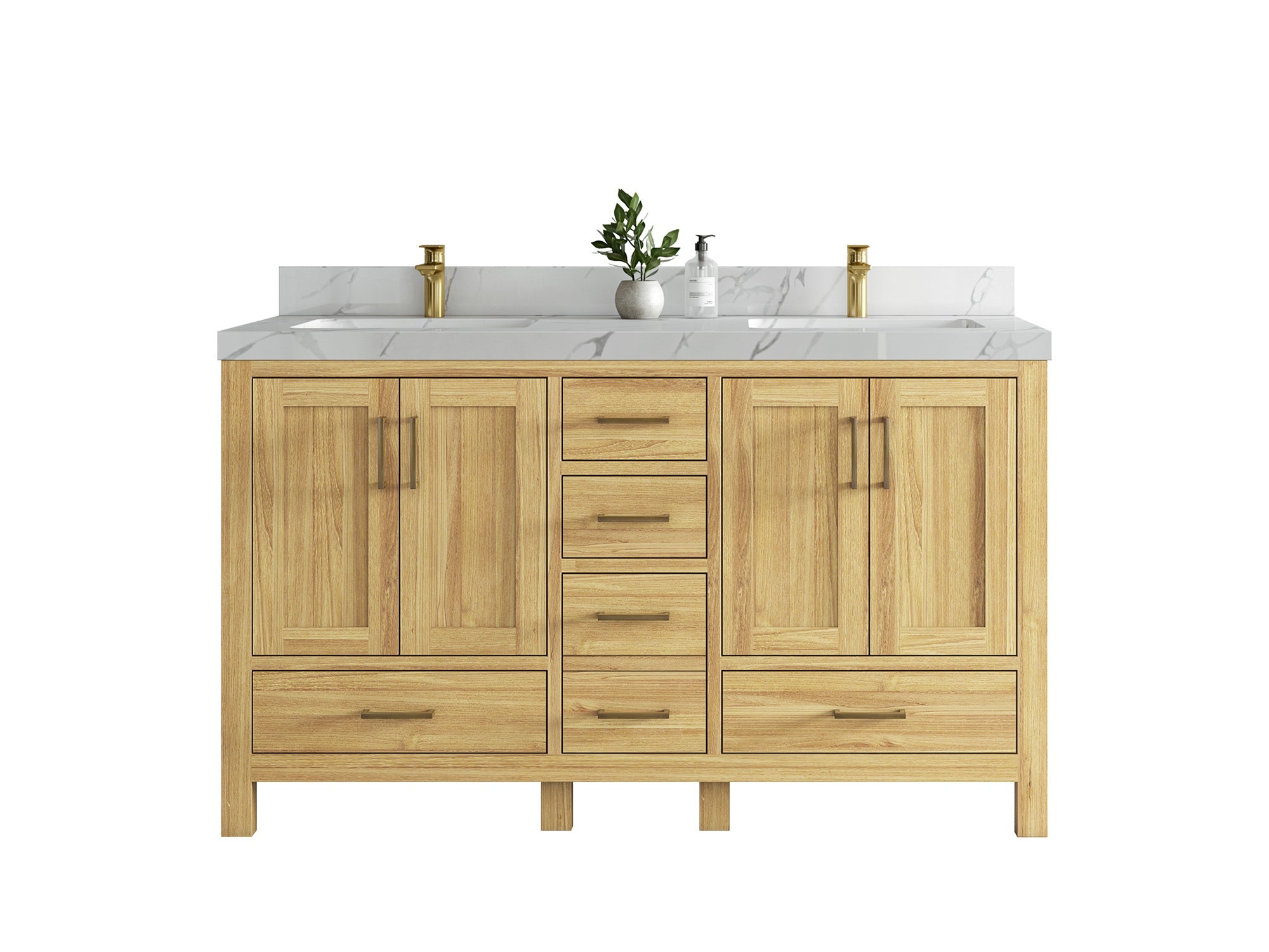 Malibu Teak Wood 60 in. W x 22 in. D Double Sink Bathroom Vanity - Willow Bath and Vanity