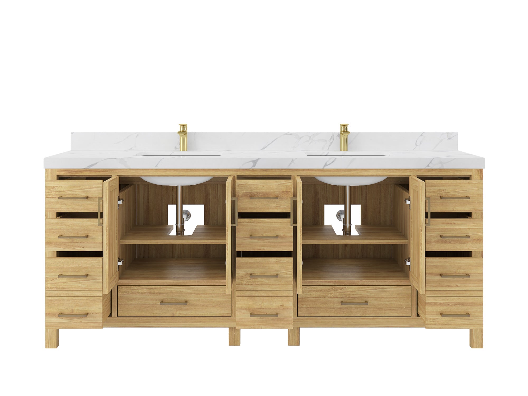 Malibu Teak Wood 84 in. W x 22 in. D Double Sink Bathroom Vanity - Willow Bath and Vanity