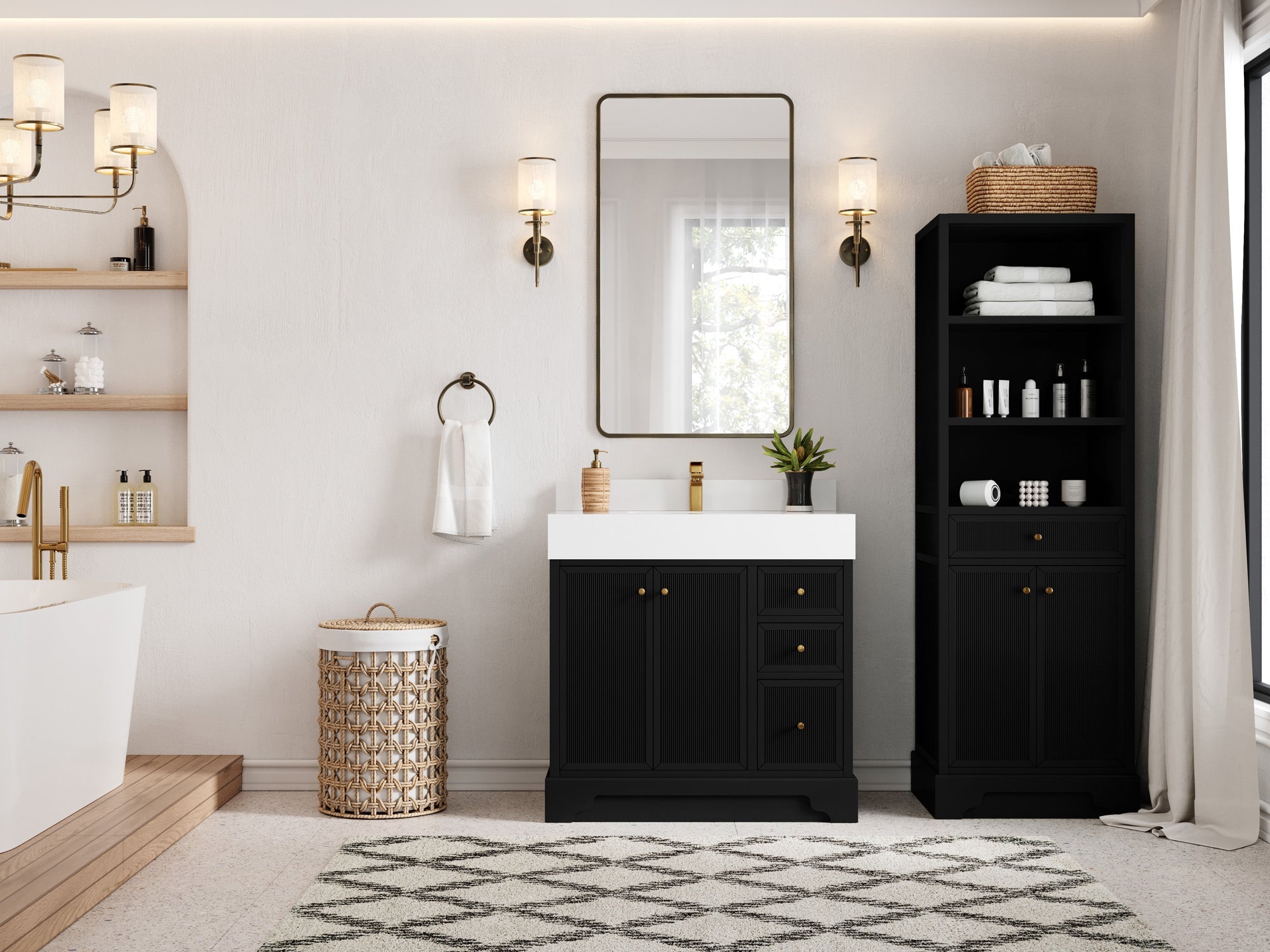 Manhattan 36 in. W x 22 in. D Center Sink Bathroom Vanity - Willow Bath and Vanity