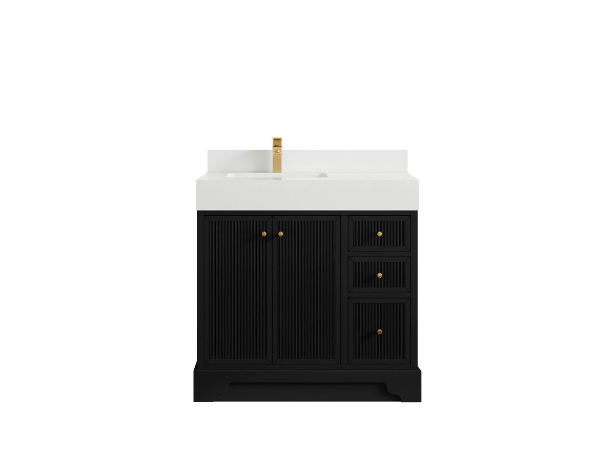 Manhattan 36 in. W x 22 in. D Left Offset Sink Bathroom Vanity - Willow Bath and Vanity