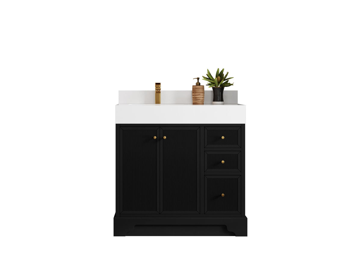Manhattan 36 in. W x 22 in. D Left Offset Sink Bathroom Vanity - Willow Bath and Vanity