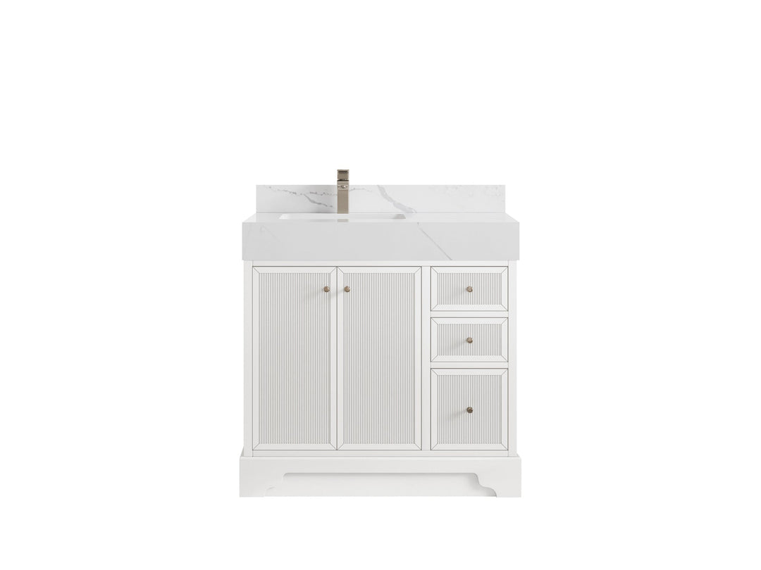 Manhattan 36 in. W x 22 in. D Left Offset Sink Bathroom Vanity - Willow Bath and Vanity