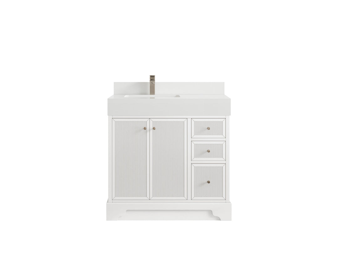 Manhattan 36 in. W x 22 in. D Left Offset Sink Bathroom Vanity - Willow Bath and Vanity