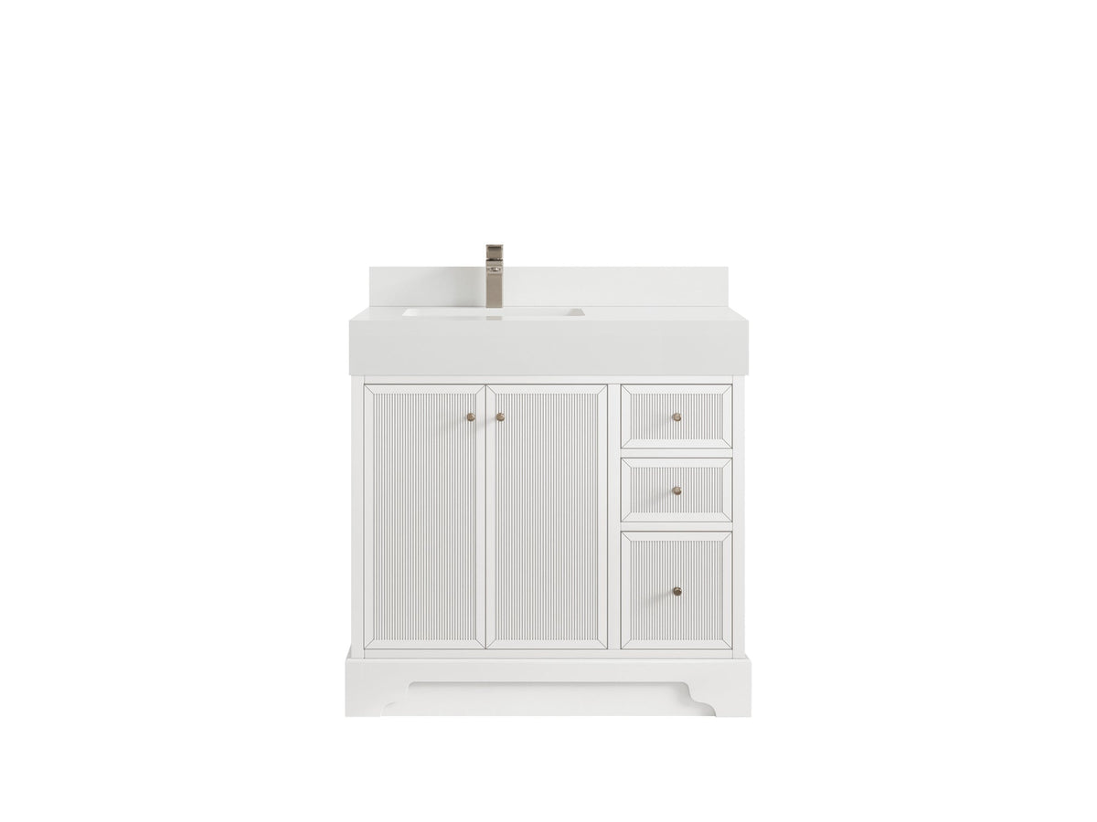 Manhattan 36 in. W x 22 in. D Left Offset Sink Bathroom Vanity - Willow Bath and Vanity