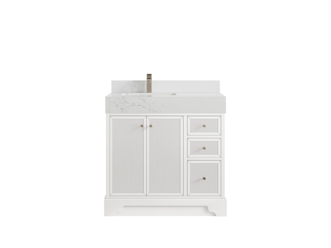 Manhattan 36 in. W x 22 in. D Left Offset Sink Bathroom Vanity - Willow Bath and Vanity