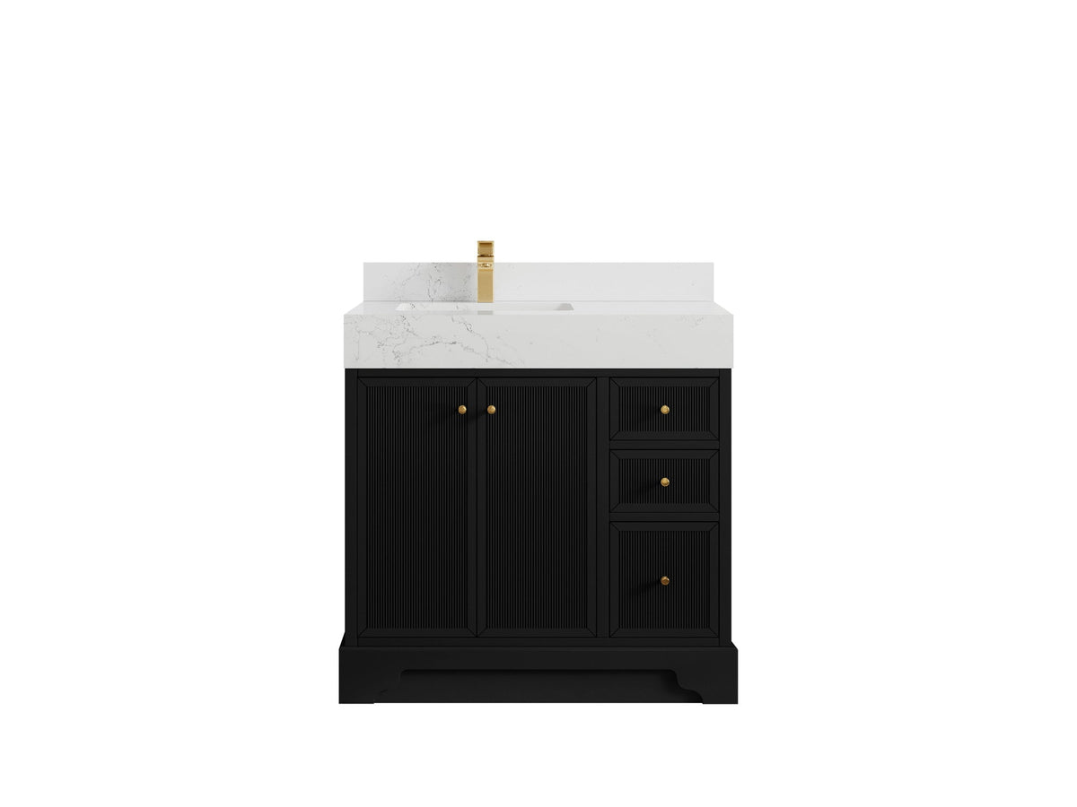 Manhattan 36 in. W x 22 in. D Left Offset Sink Bathroom Vanity - Willow Bath and Vanity