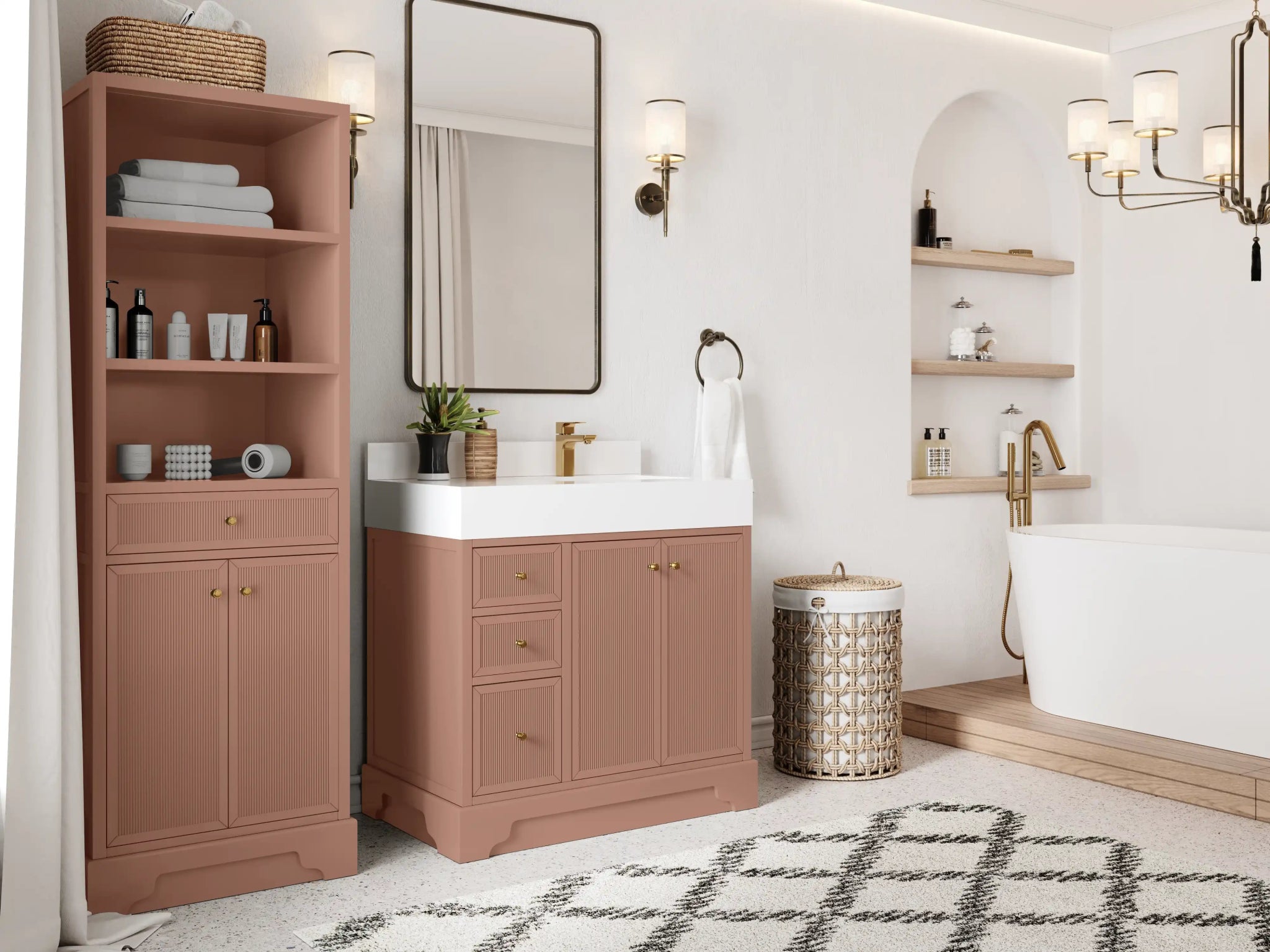 Manhattan 36 in. W x 22 in. D Right Offset Sink Bathroom Vanity - Willow Bath and Vanity
