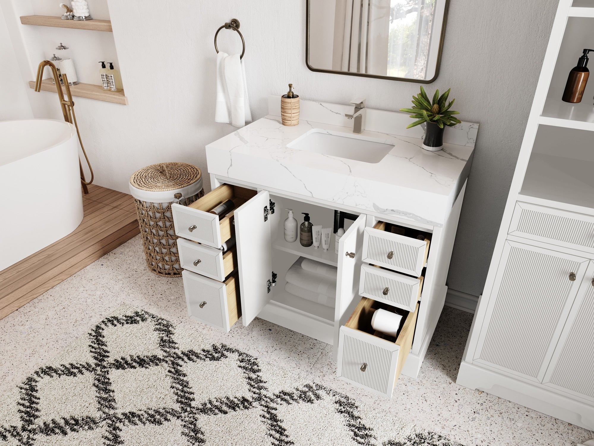 Manhattan 42 in. W x 22 in. D Single Sink Bathroom Vanity - Willow Bath and Vanity