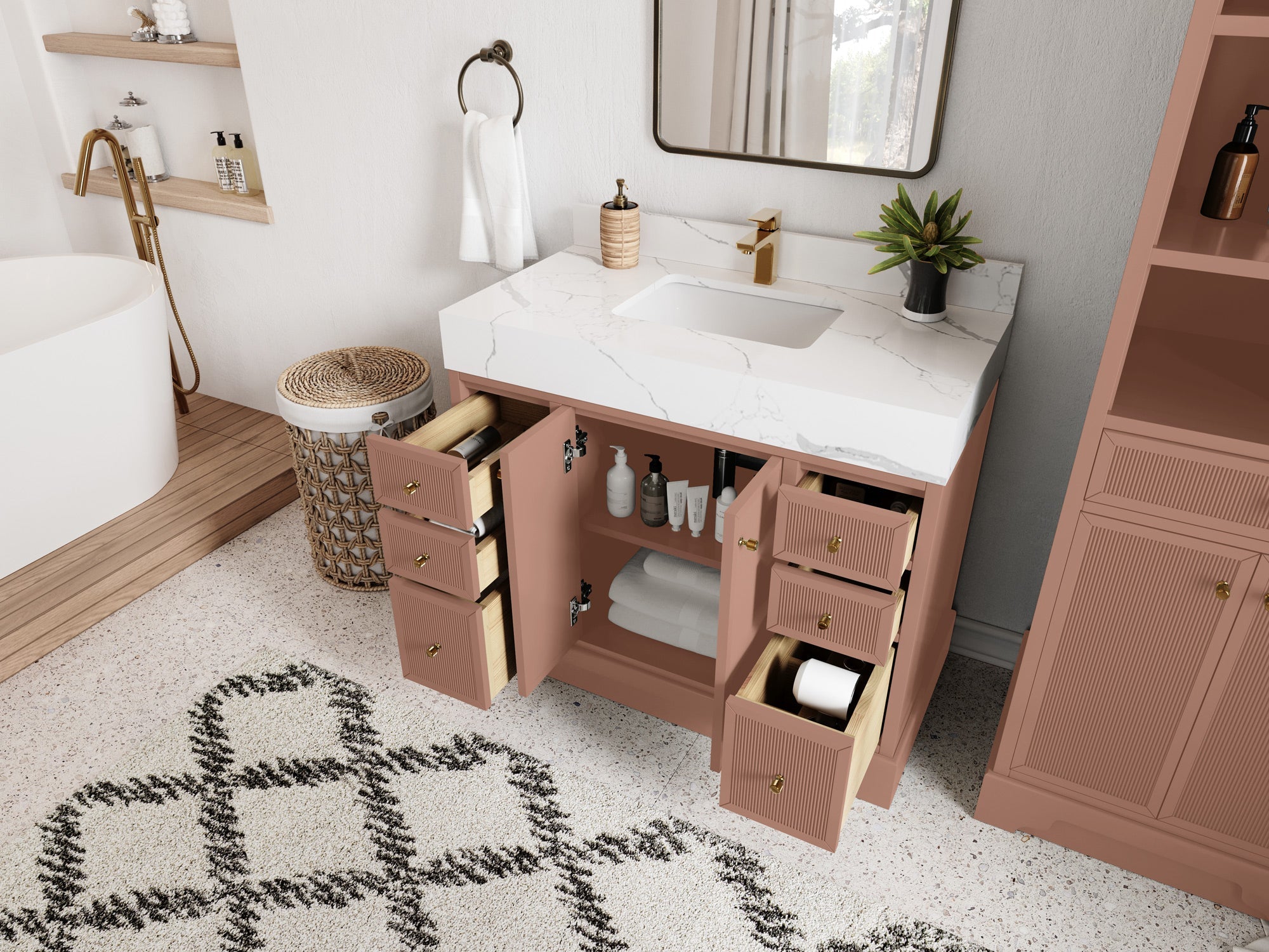 Manhattan 42 in. W x 22 in. D Single Sink Bathroom Vanity - Willow Bath and Vanity