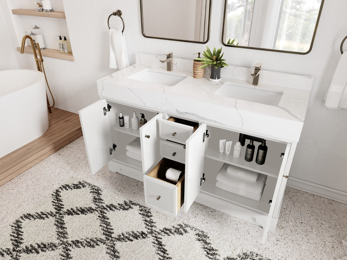 Manhattan 60 in. W x 22 in. D Double Sink Bathroom Vanity - Willow Bath and Vanity