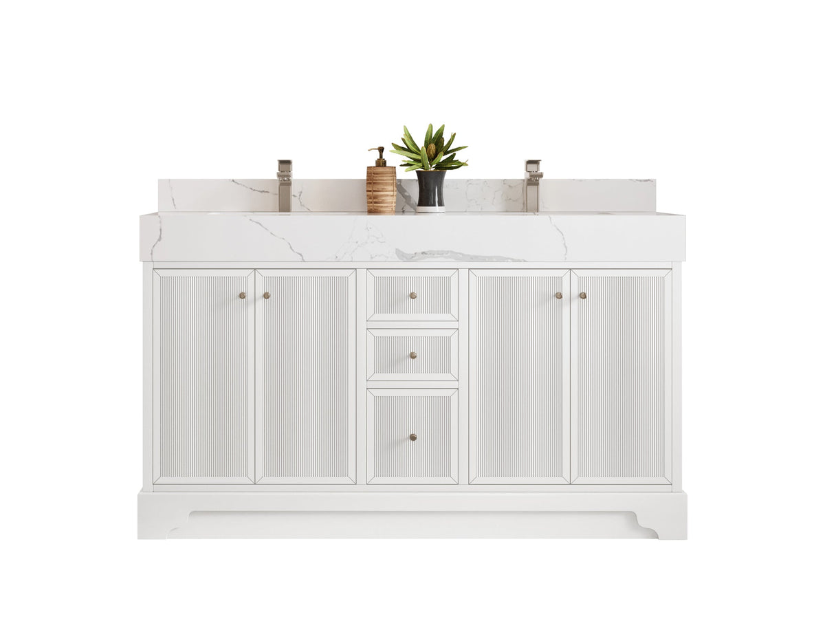 Manhattan 60 in. W x 22 in. D Double Sink Bathroom Vanity - Willow Bath and Vanity