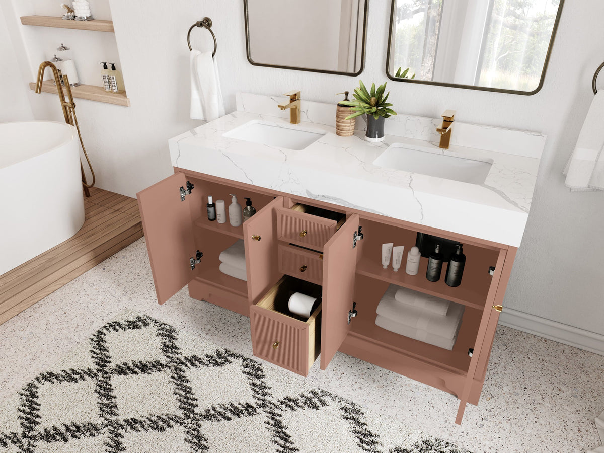 Manhattan 60 in. W x 22 in. D Double Sink Bathroom Vanity - Willow Bath and Vanity