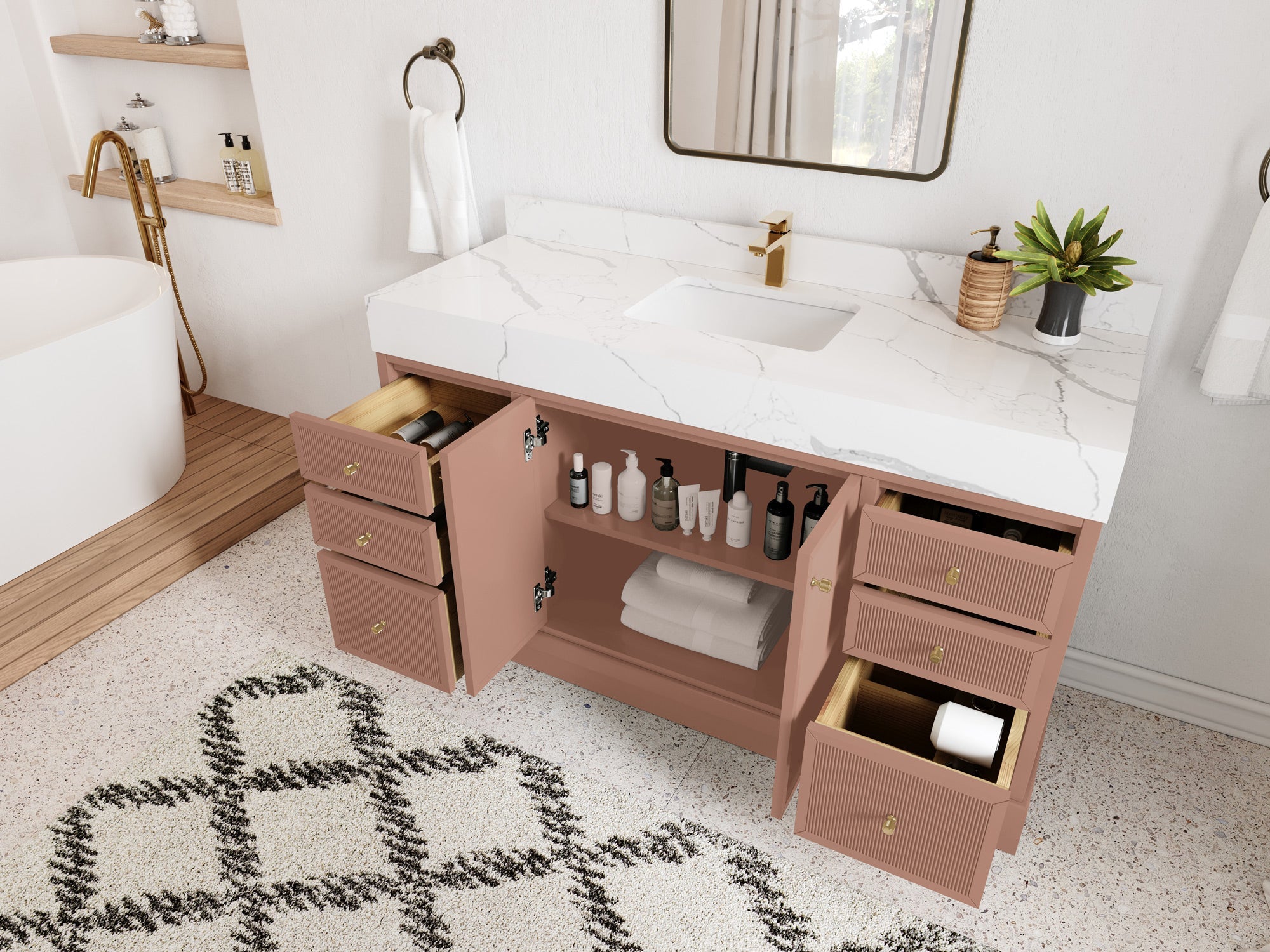 Manhattan 60 in. W x 22 in. D Single Sink Bathroom Vanity - Willow Bath and Vanity