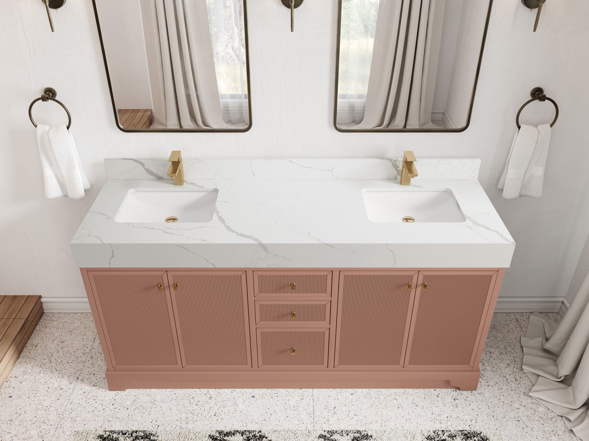 Manhattan 72 in. W x 22 in. D Double Sink Bathroom Vanity - Willow Bath and Vanity