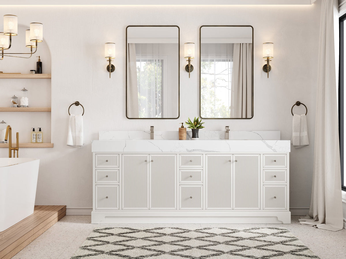 Manhattan 84 in. W x 22 in. D Double Sink Bathroom Vanity - Willow Bath and Vanity