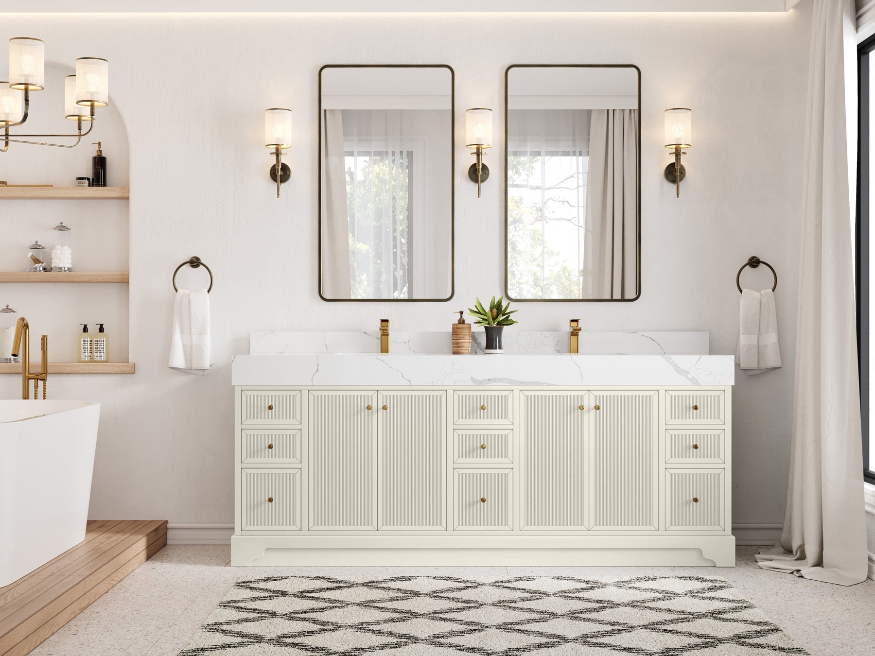 Manhattan 84 in. W x 22 in. D Double Sink Bathroom Vanity - Willow Bath and Vanity