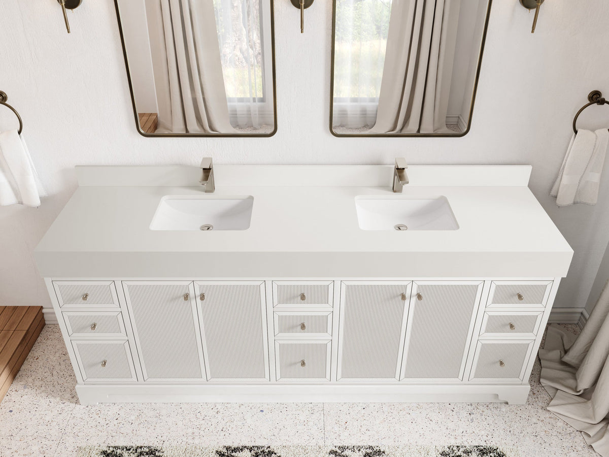 Manhattan 84 in. W x 22 in. D Double Sink Bathroom Vanity - Willow Bath and Vanity