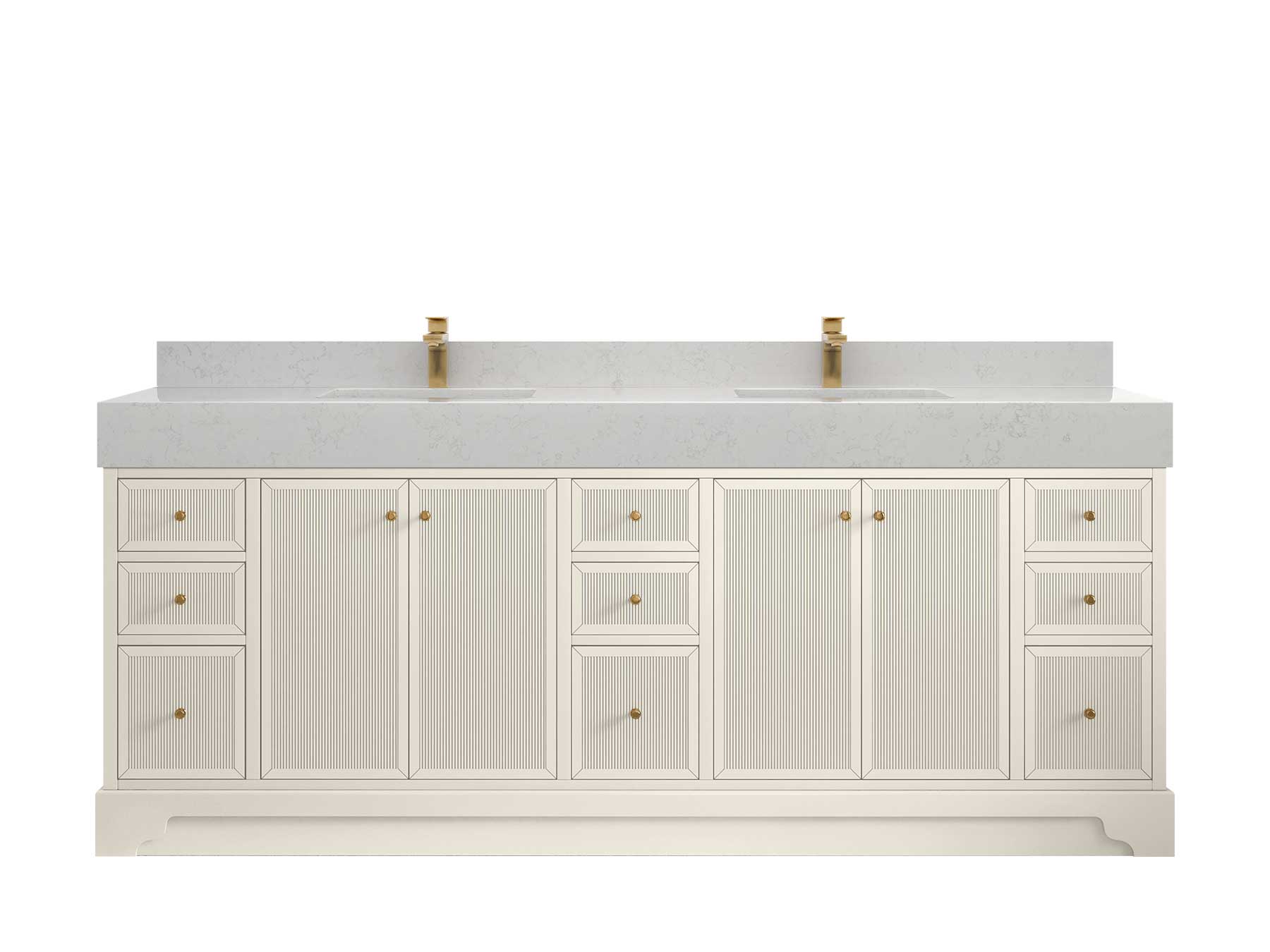 Manhattan 84 in. W x 22 in. D Double Sink Bathroom Vanity - Willow Bath and Vanity