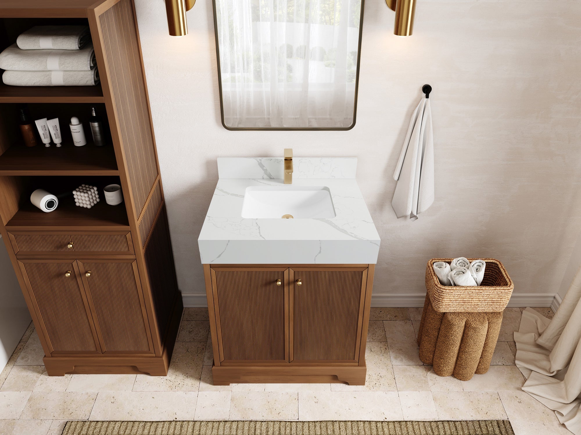 Manhattan Teak Wood 30 in. W x 22 in. D Single Sink Bathroom Vanity - Willow Bath and Vanity