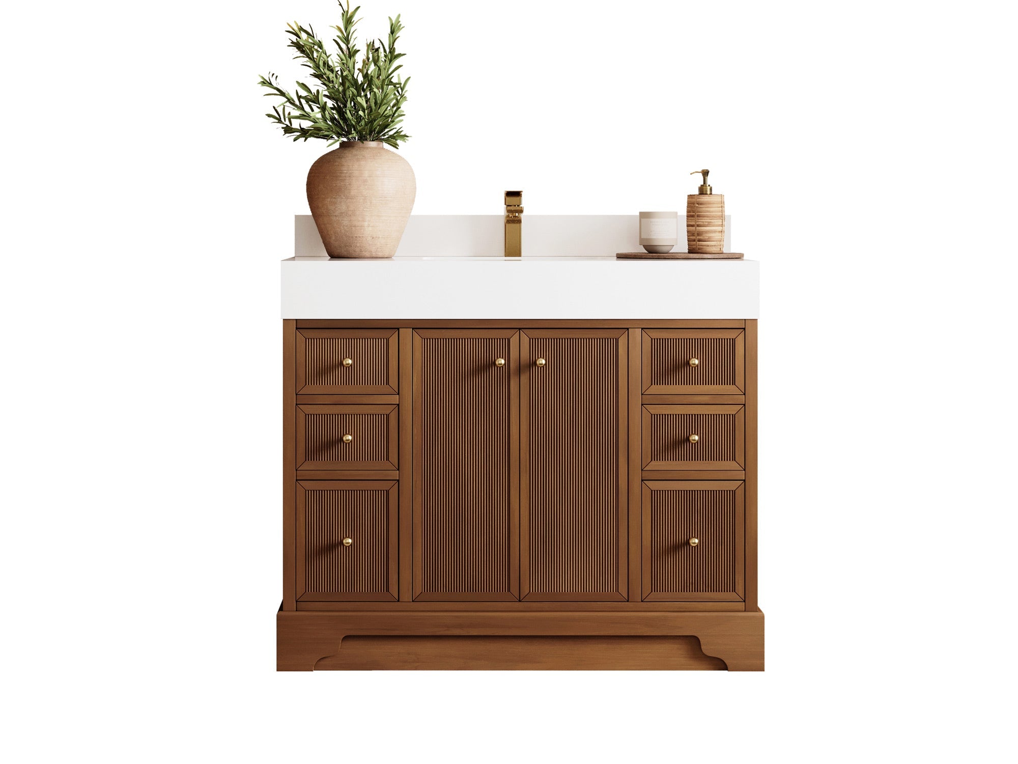 Manhattan Teak Wood 42 in. W x 22 in. D Single Sink Bathroom Vanity - Willow Bath and Vanity