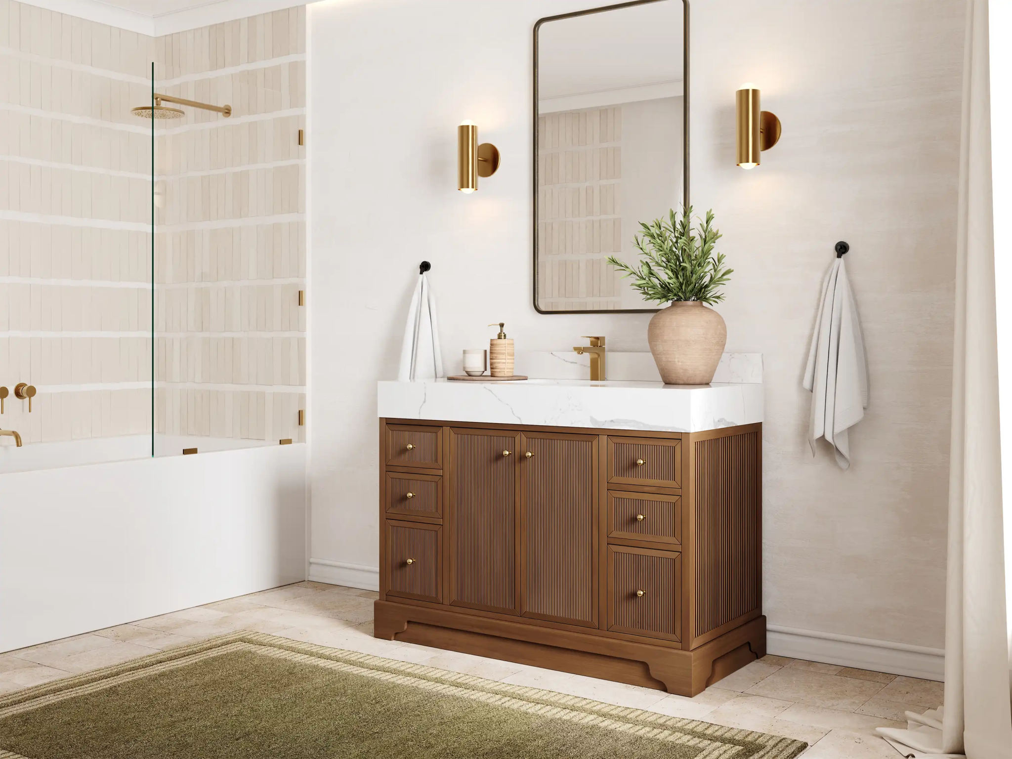 Manhattan Teak Wood 48 in. W x 22 in. D Single Sink Bathroom Vanity - Willow Bath and Vanity