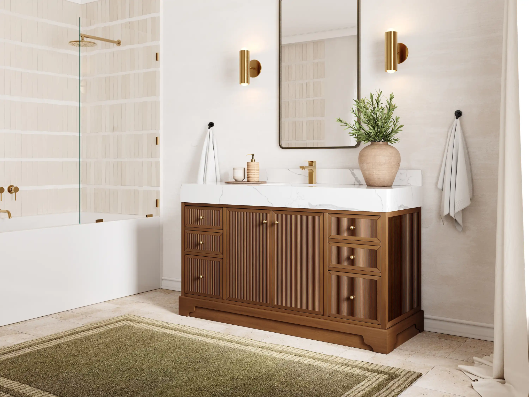 Manhattan Teak Wood 60 in. W x 22 in. D Single Sink Bathroom Vanity - Willow Bath and Vanity