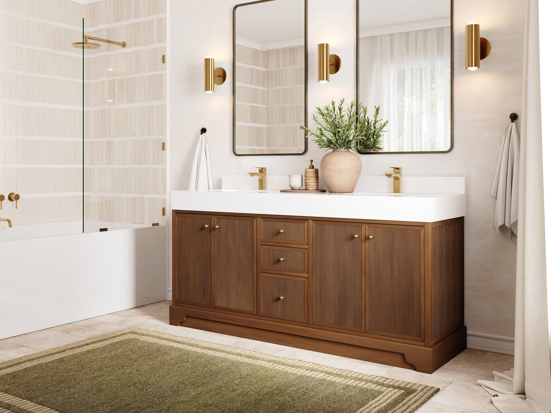 Manhattan Teak Wood 72 in. W x 22 in. D Single Sink Bathroom Vanity - Willow Bath and Vanity