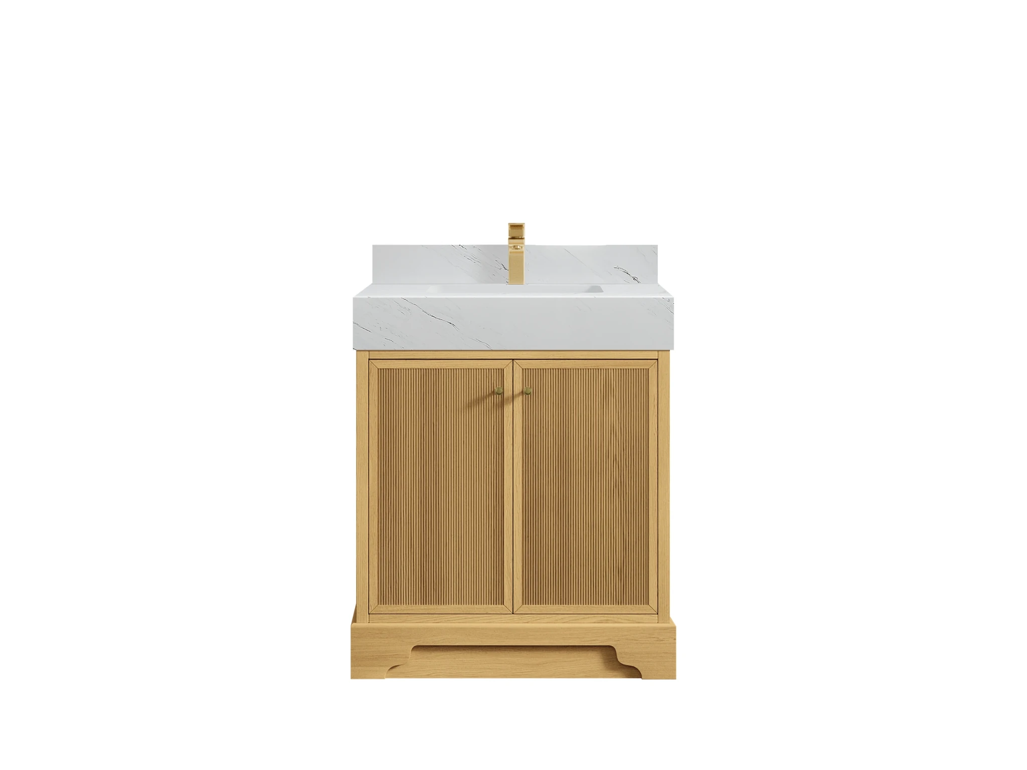 Manhattan White Oak 30 in. W x 22 in. D Single Sink Bathroom Vanity - Willow Bath and Vanity