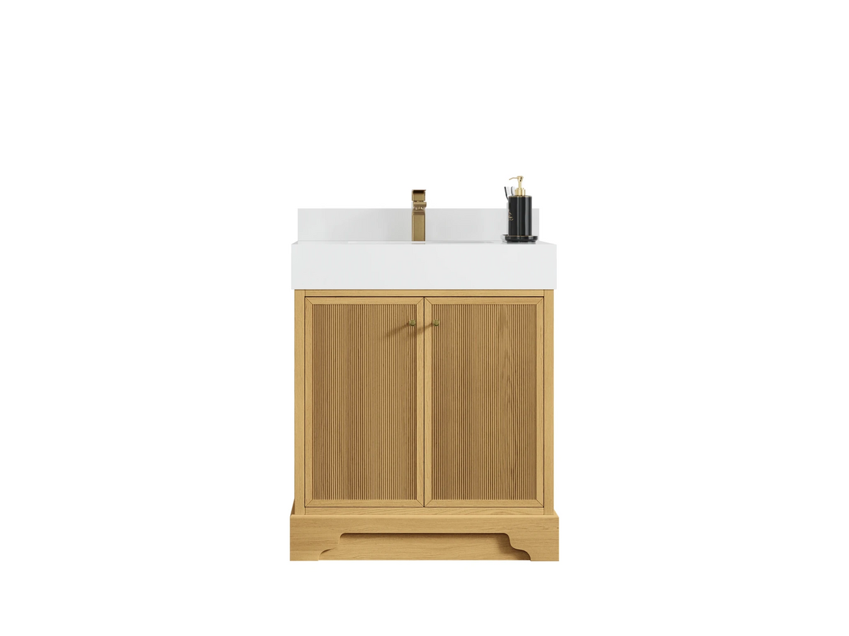 Manhattan White Oak 30 in. W x 22 in. D Single Sink Bathroom Vanity - Willow Bath and Vanity